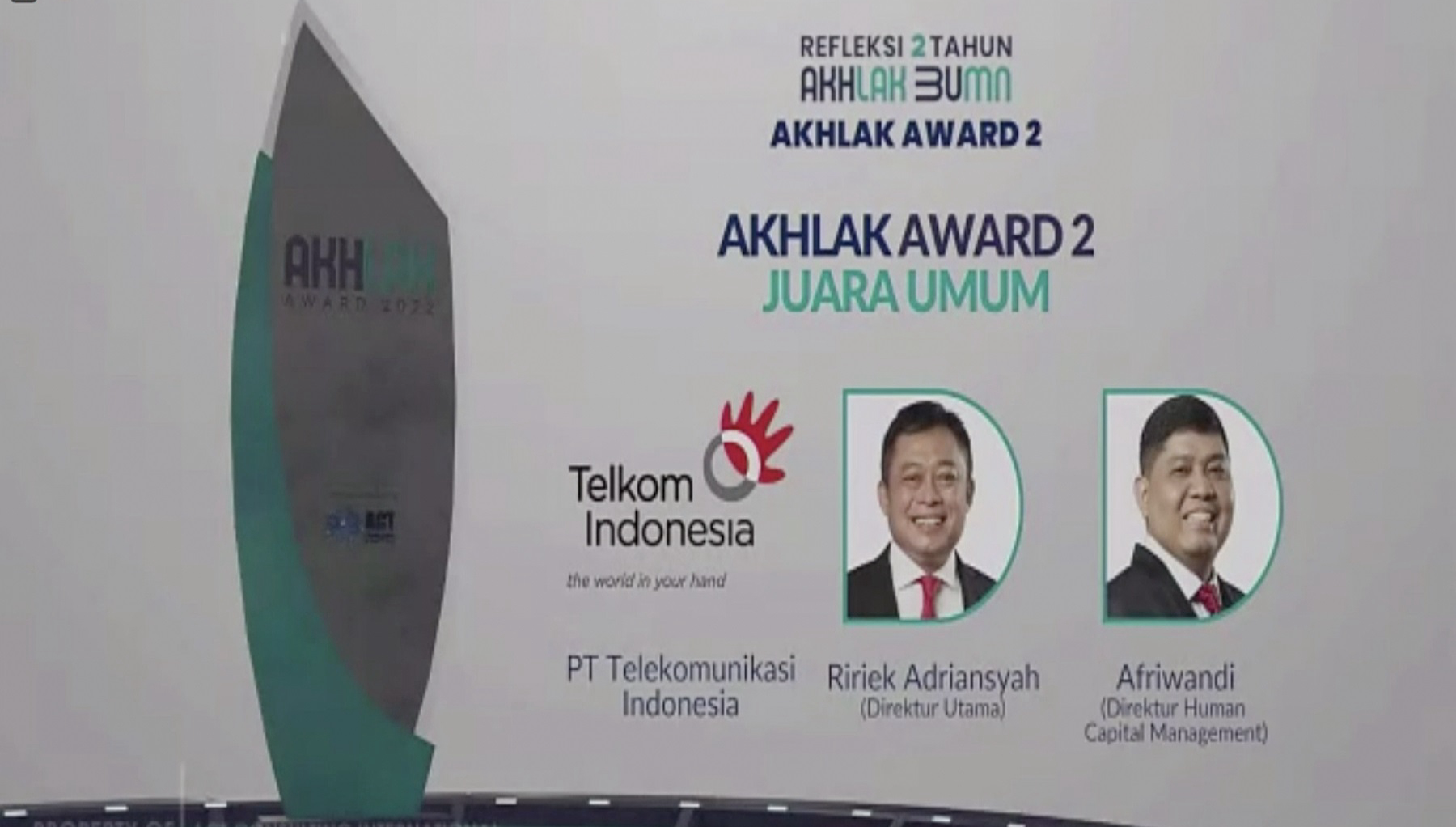 Telkom Kembali Meraih Predikat Best of the Best AKHLAK Awards 2022